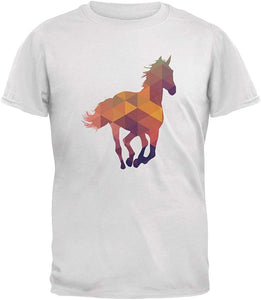 Horse Geometric Adult White T-Shirts