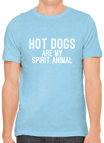 Hot Dogs are My Spirit Animal Cotton Crewneck Unisex Blue T-Shirts