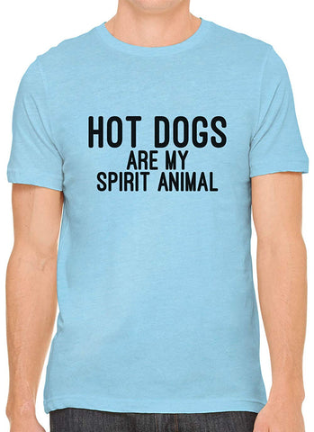 Hot Dogs are My Spirit Animal Cotton Crewneck Unisex Blue T-Shirts