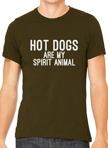 Hot Dogs are My Spirit Animal Cotton Crewneck Unisex Brown T-Shirts