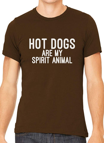 Hot Dogs are My Spirit Animal Cotton Crewneck Unisex Brown T-Shirts