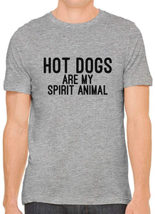 Hot Dogs are My Spirit Animal Cotton Crewneck Unisex Gray T-Shirts