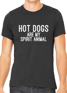 Hot Dogs are My Spirit Animal Cotton Crewneck Unisex Gray T-Shirts