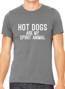 Hot Dogs are My Spirit Animal Cotton Crewneck Unisex Gray T-Shirts