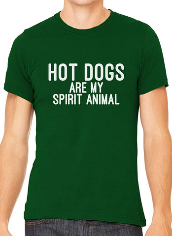 Hot Dogs are My Spirit Animal Cotton Crewneck Unisex Green T-Shirts