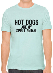 Hot Dogs are My Spirit Animal Cotton Crewneck Unisex Green T-Shirts