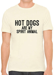 Hot Dogs are My Spirit Animal Cotton Crewneck Unisex Nature T-Shirts