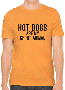 Hot Dogs are My Spirit Animal Cotton Crewneck Unisex Orange T-Shirts