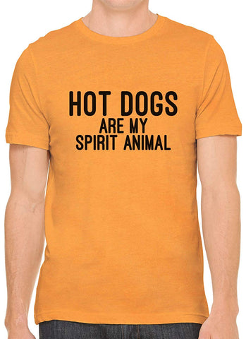 Hot Dogs are My Spirit Animal Cotton Crewneck Unisex Orange T-Shirts