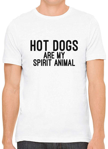 Hot Dogs are My Spirit Animal Cotton Crewneck Unisex White T-Shirts