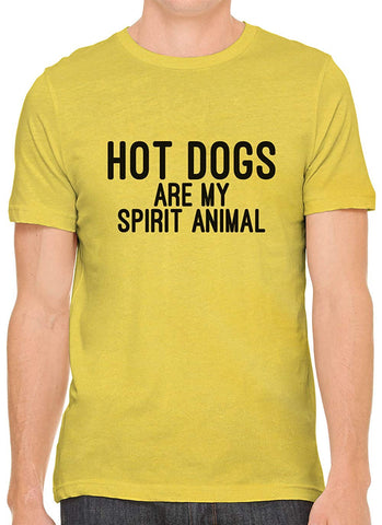 Hot Dogs are My Spirit Animal Cotton Crewneck Unisex Yellow T-Shirts