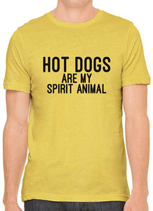 Hot Dogs are My Spirit Animal Cotton Crewneck Unisex Yellow T-Shirts