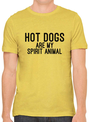 Hot Dogs are My Spirit Animal Cotton Crewneck Unisex Yellow T-Shirts