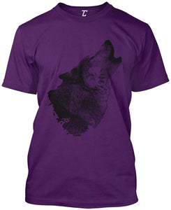 Howling Wolf-Spirit Animal Halloween Men's Purple T-Shirts