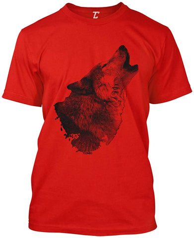 Howling Wolf-Spirit Animal Halloween Men's Red T-Shirts