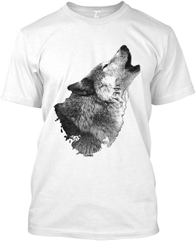 Howling Wolf-Spirit Animal Halloween Men's White T-Shirts