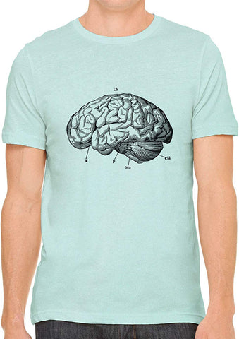 Human Brain Diagram Cotton Crewneck Unisex Green T-Shirts