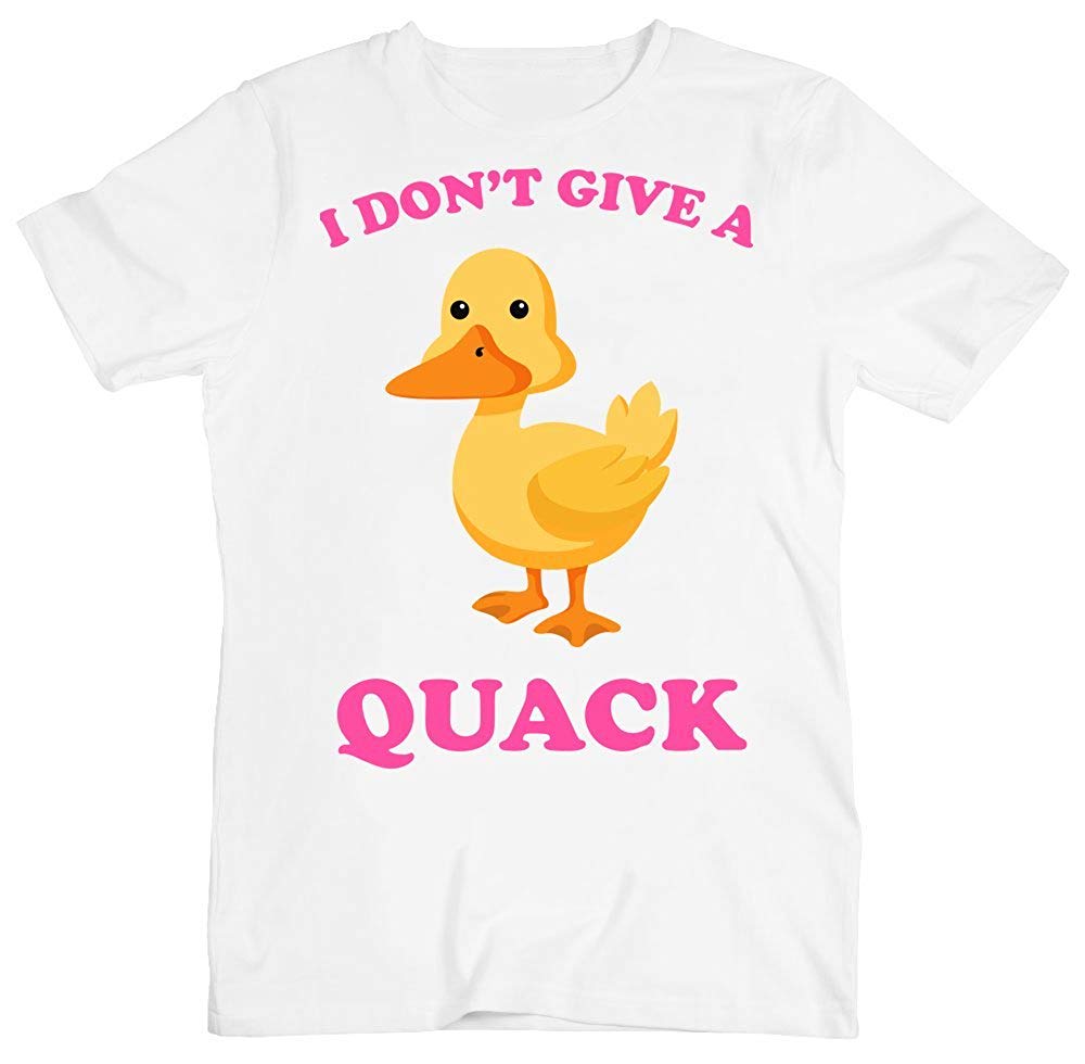 I Don't Give A Quack Cute Little Duck Men's Medium White T-Shirts