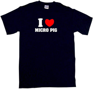 I Heart Love Micro Pig Men's Black T-Shirts