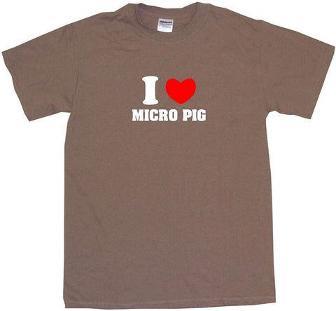 I Heart Love Micro Pig Men's Brown T-Shirts