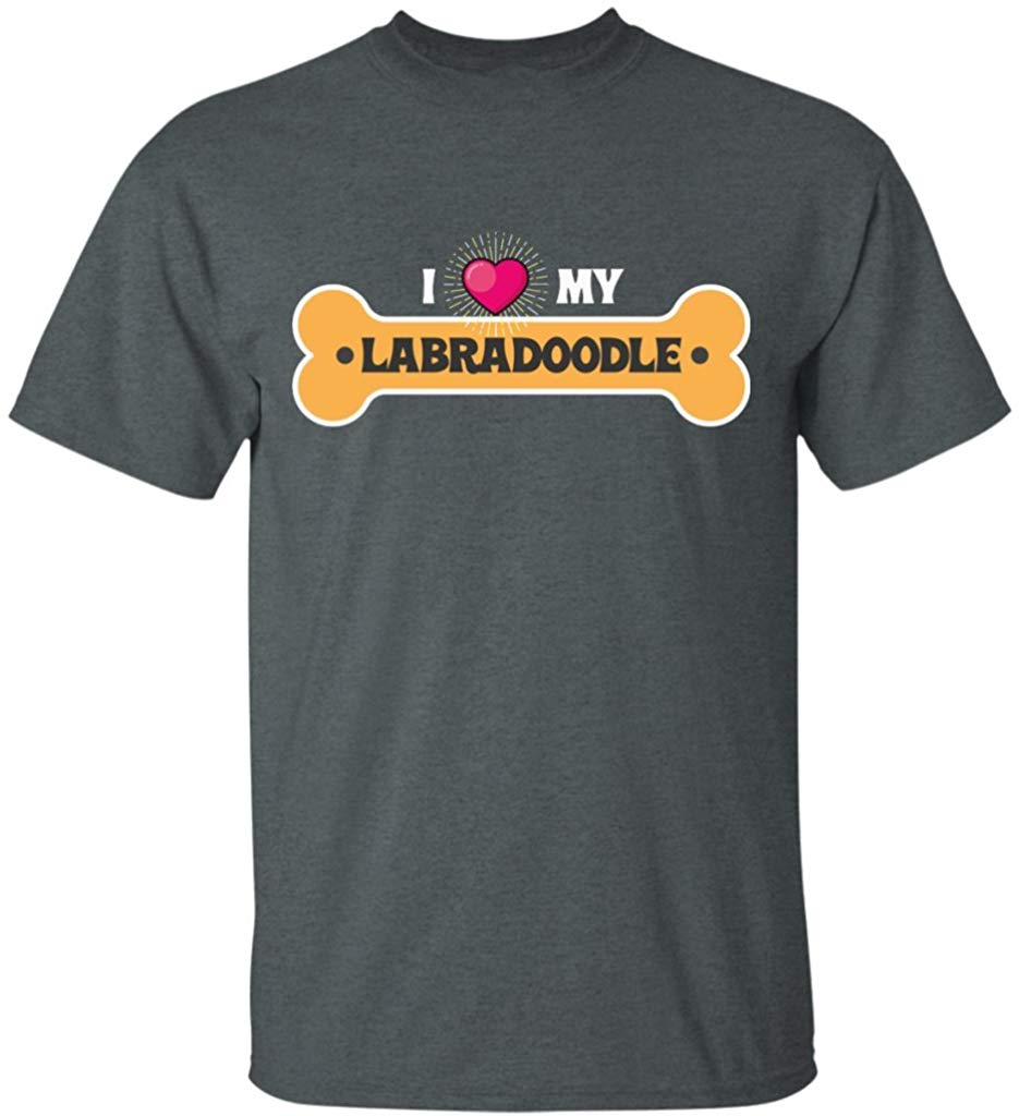 I Heart Love My Labradoodle Cute Dog Bone Gift grey T-Shirts