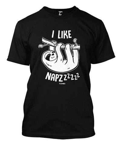 I Like Napzzzz-Sloth Sleepy Nap Chill Men's Black T-Shirts