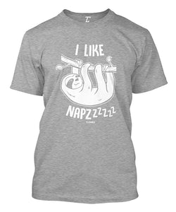 I Like Napzzzz-Sloth Sleepy Nap Chill Men's Gray T-Shirts