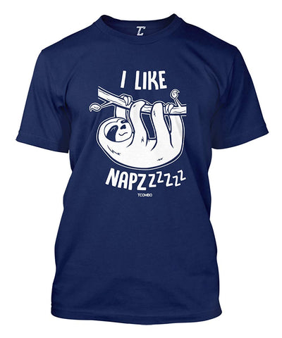 I Like Napzzzz-Sloth Sleepy Nap Chill Men's Navy T-Shirts