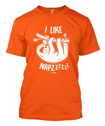 I Like Napzzzz-Sloth Sleepy Nap Chill Men's Orange T-Shirts