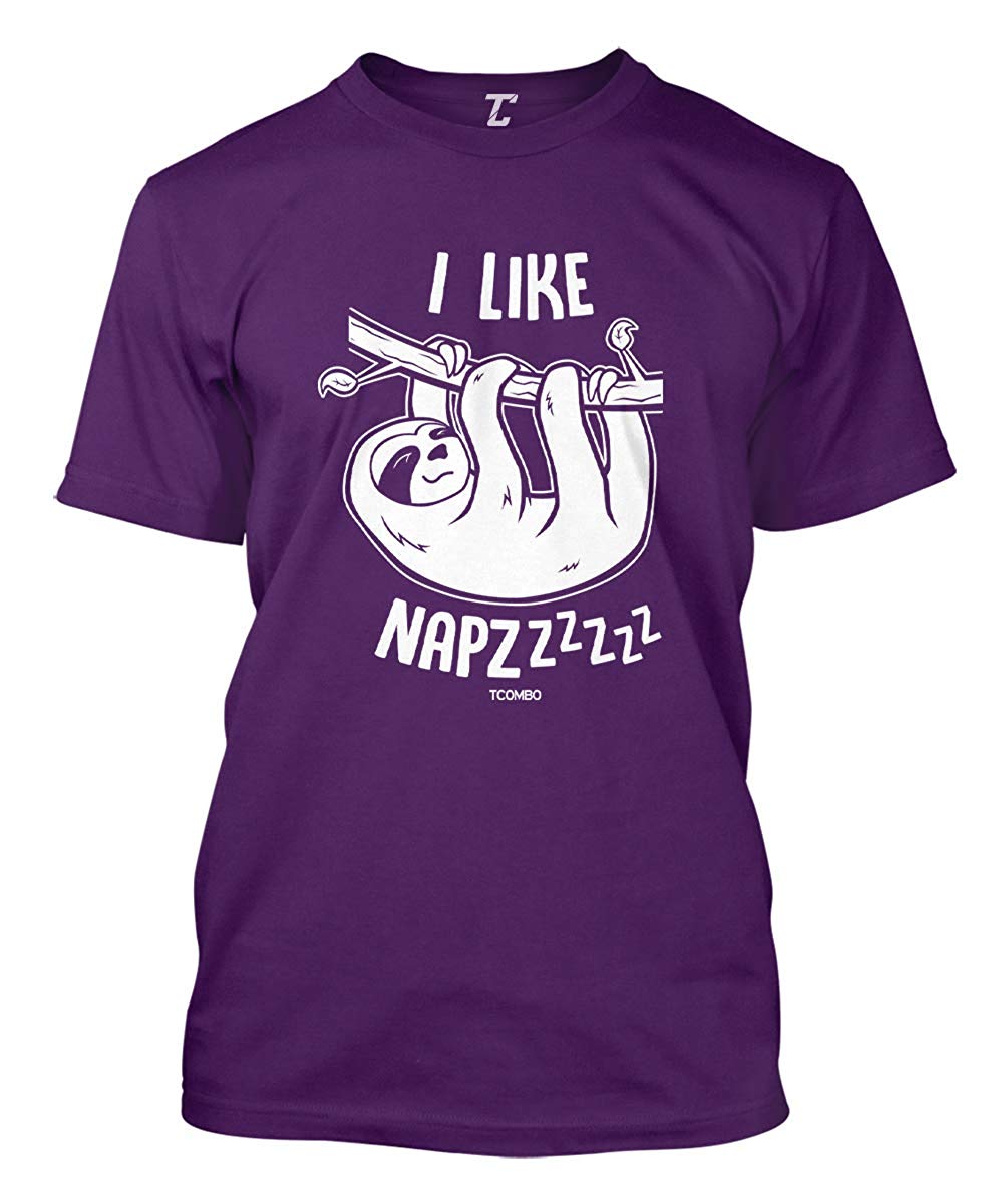 I Like Napzzzz-Sloth Sleepy Nap Chill Men's Purple T-Shirts