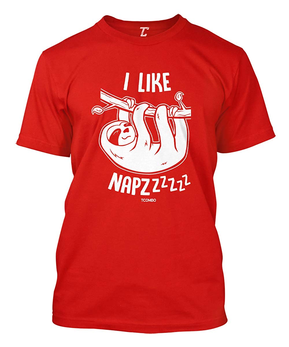 I Like Napzzzz-Sloth Sleepy Nap Chill Men's Red T-Shirts