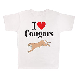 I Love Cougars White T-Shirts