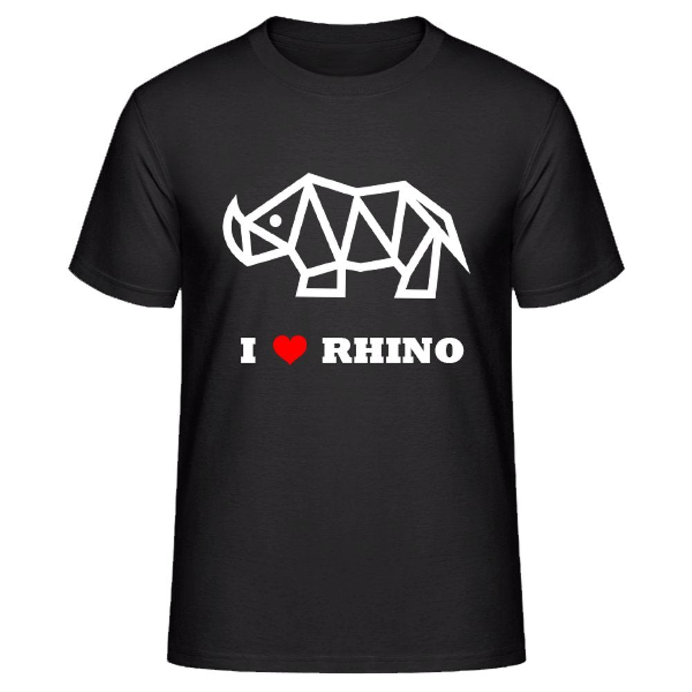 I Love Rhino Rare Animal Lover Black T-Shirts