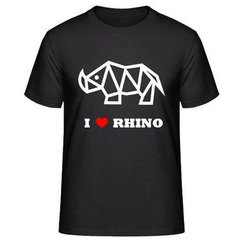 I Love Rhino Rare Animal Lover Black T-Shirts