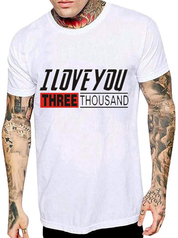 I Love You Three Thousand Letter Printing Tops Classic Short Sleeve White T-Shirts