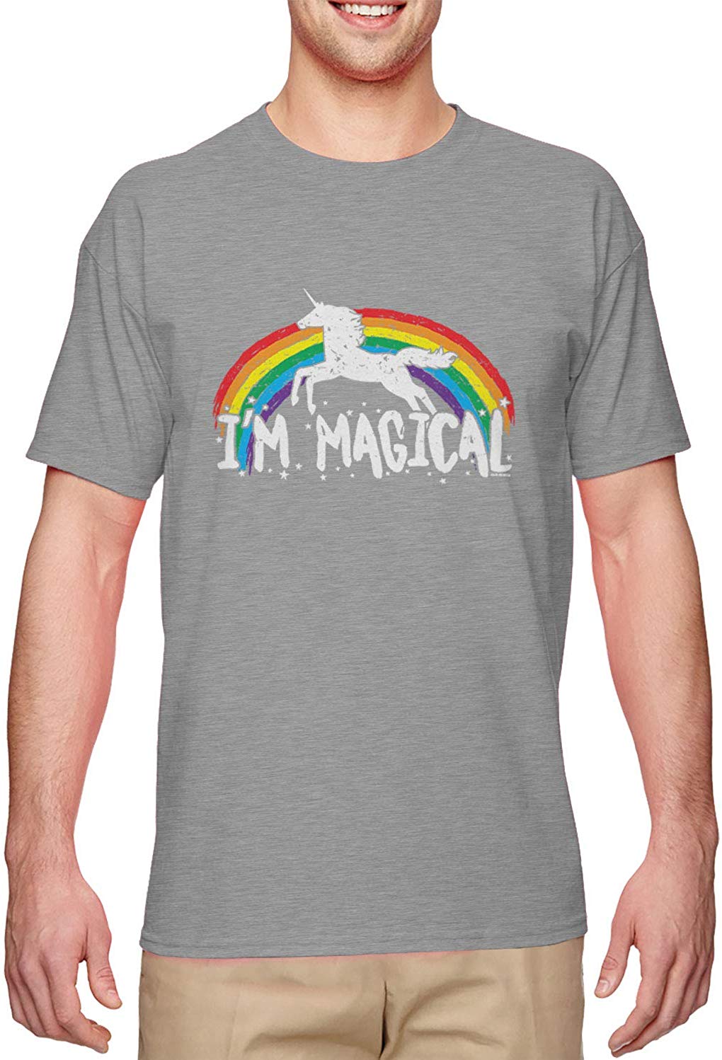 I'm Magical-Rainbow Unicorn Magic Men's Gray T-Shirts