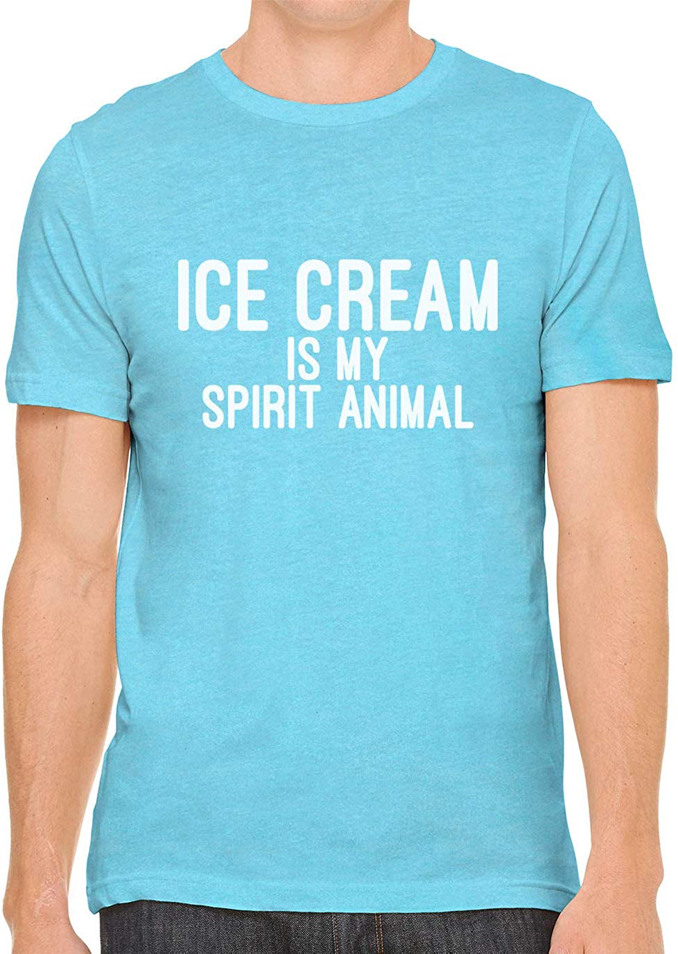 Ice Cream is My Spirit Animal Cotton Crewneck Unisex Blue T-Shirts