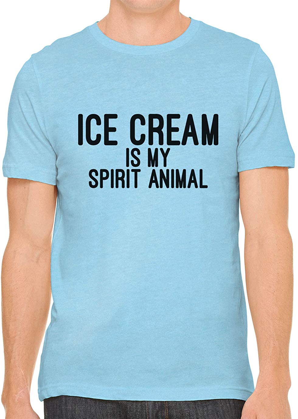 Ice Cream is My Spirit Animal Cotton Crewneck Unisex Blue T-Shirts