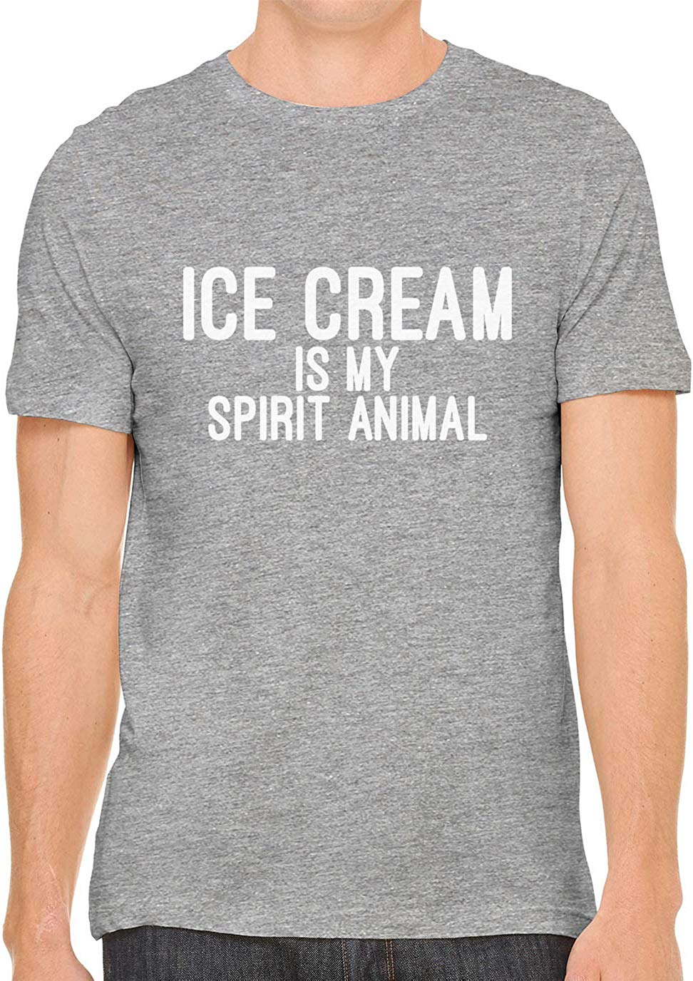 Ice Cream is My Spirit Animal Cotton Crewneck Unisex Gray T-Shirts