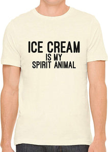 Ice Cream is My Spirit Animal Cotton Crewneck Unisex Nature T-Shirts