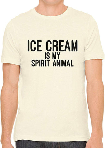 Ice Cream is My Spirit Animal Cotton Crewneck Unisex Nature T-Shirts