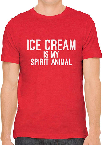 Ice Cream is My Spirit Animal Cotton Crewneck Unisex Red T-Shirts