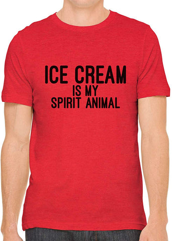 Ice Cream is My Spirit Animal Cotton Crewneck Unisex Red T-Shirts