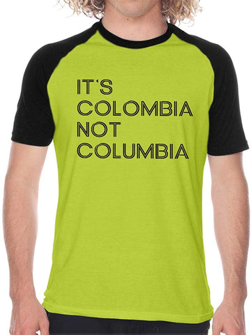 Its Colombia Not Columbia Mens Sports Short-Sleeved Funny Black T-Shirts