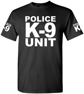 K-9 Unit Police-Law Enforcement Duty k9-Mens Cotton Black T-Shirts