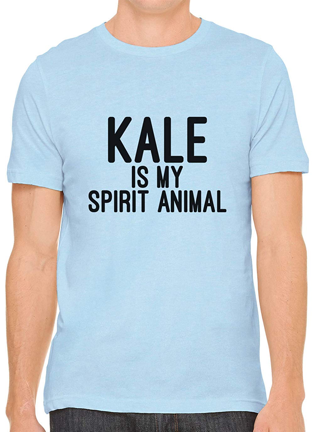 Kale is My Spirit Animal Cotton Crewneck Men Blue T-Shirts