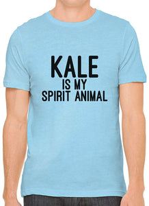 Kale is My Spirit Animal Cotton Crewneck Men Blue T-Shirts