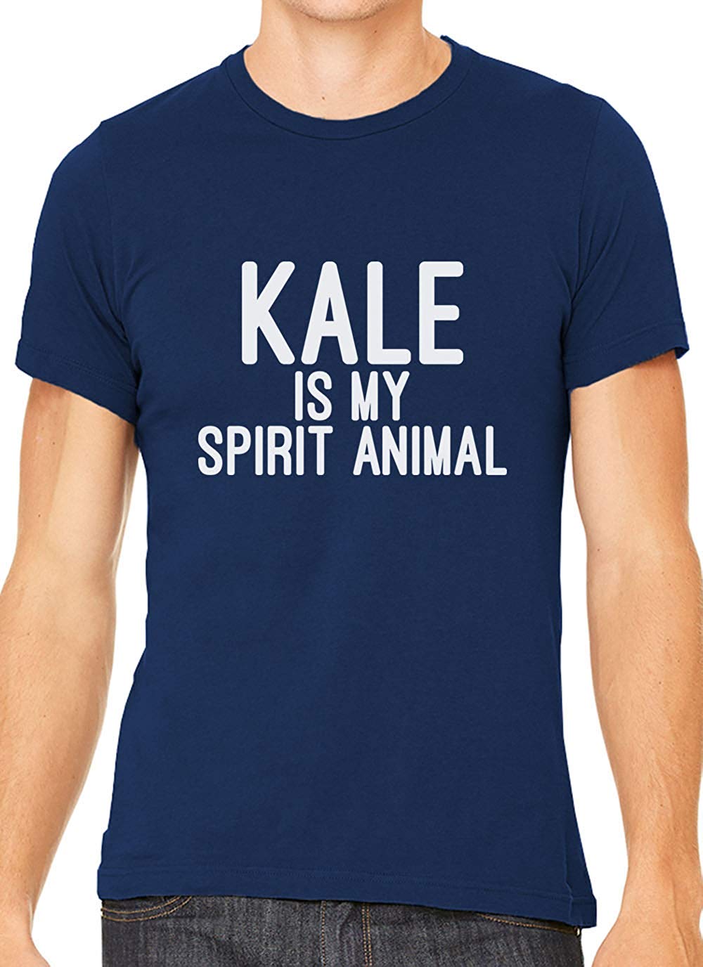 Kale is My Spirit Animal Cotton Crewneck Men Blue T-Shirts