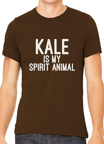 Kale is My Spirit Animal Cotton Crewneck Men Brown T-Shirts