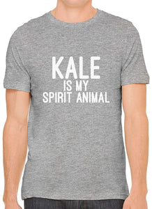 Kale is My Spirit Animal Cotton Crewneck Men Gray T-Shirts